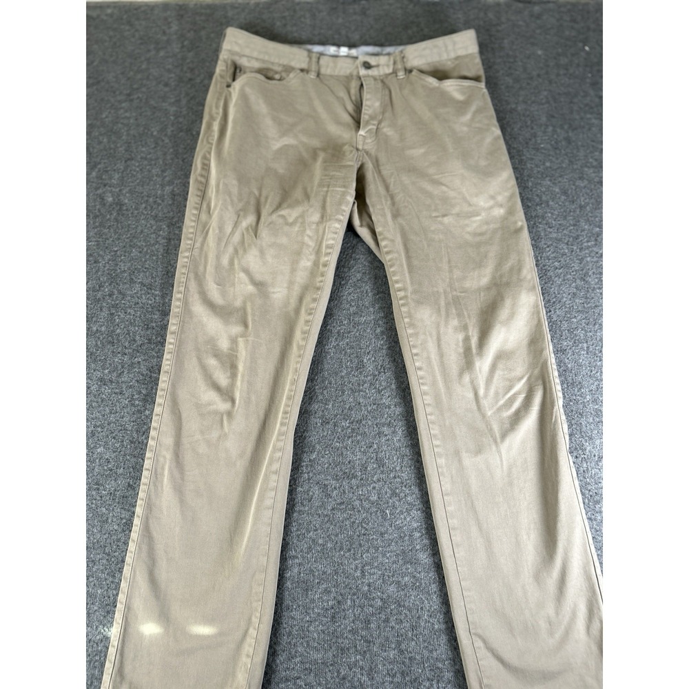 Peter Millar Signature Ob39 Five Pocket Pants Chino Gray Men 34x31 Classic Fit